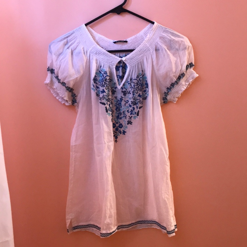 Embroidered Peasant Tee